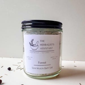 Sais de Banho Florestais - Sais de Banho Relaxantes para os Músculos, Sais de Banho de Abeto e Hortelã para dores musculares, Sais de Banho de Confrei, Sais de Banho de Ervas para Dores Articulares