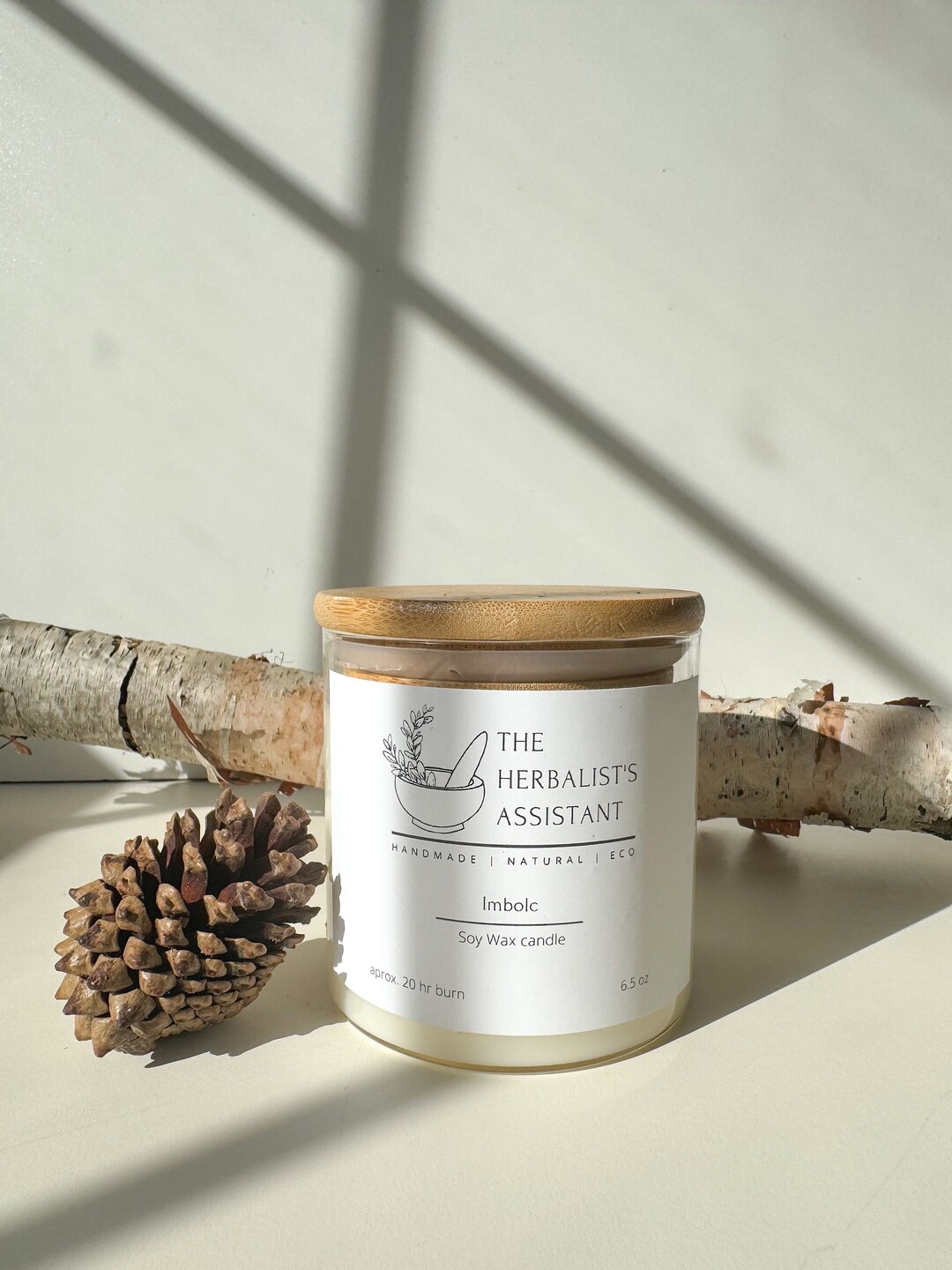 Imbolc Candle Douglas Fir & Birch Soy Wax Candle, Headache Free Candle