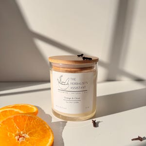Orange & Clove Candle - Holiday Candle | Organic Soy wax, Essential Oil Candle | Natural Headache Free Non-Toxic Candle