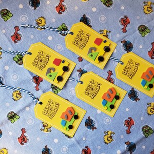 Happy Birthday Gift Tags, bouw thema, set van 5, dump trucks en sleep trucks
