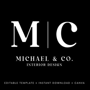 Editable Initials Logo Design: Canva Template (Instant Download)