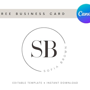 Editable Circle Signature Logo Design: Canva Template (Instant Download)