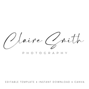 Signature Photography Logo Design: Editable Canva Template (Instant Download)