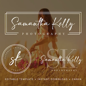 Premade Signature Logo Design: Editable Canva Template