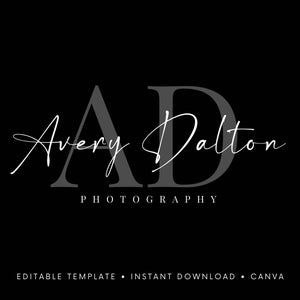 Editable Signature Logo Design: Canva Template (Instant Download)
