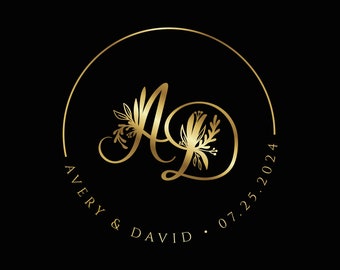 Elegant Wedding Logo, Wedding Logo Design, Monogram Logo, Wedding Logo Template, Premade Logo Design, Name Logo, Custom Logo, Script Logo