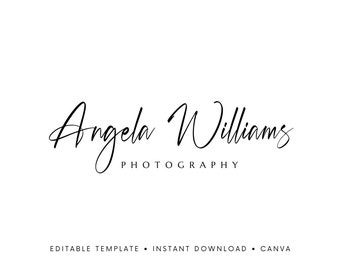 Canva Logo Design, Canva Logo, Signature Logo, Name logo, Signature logo Canva, Editable logo, Text Logo, Watermark Logo | INSTANT DOWNLOAD