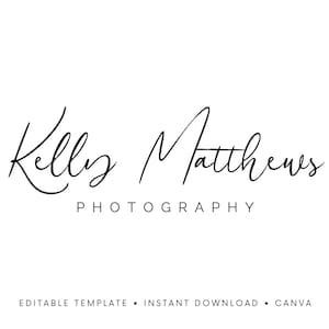 Canva Signature Logo Design: Editable Business Watermark (Instant Download)