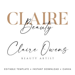 Editable Signature Logo Design: Canva Template (Instant Download)