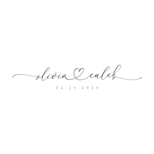 Wedding Logo, Signature Logo Design, Wedding Logo SVG, Wedding Logo Template, Premade Logo Design, Heart Logo, Love Logo, Script Logo