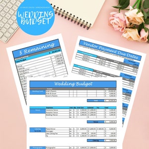 Wedding Budget Spreadsheet - Wedding Budget Template - Printable Wedding Spreadsheet - Wedding Budget Excel - Wedding Budget Tracker Planner