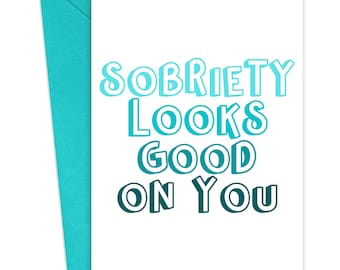 Funny Sobriety Cards Sobriety Gift Men Soberversary Card Funny Sober Cards for Him Recovery Gifts for Men Year Sober Birthday Card Women