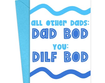 Funny Fathers Day Card from Wife DILF Card Dirty Fathers Day Gift from Wife First Fathers Day Card Husband 1st Father Expecting Dad Gifts