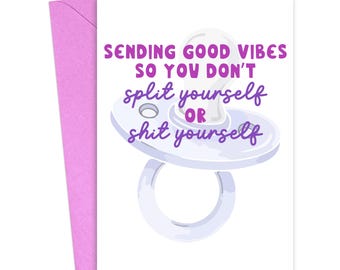 Funny Pregnancy Card | Hilarious Baby Shower Card | Inappropriate Greeting Cards for New Mom