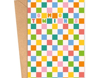 Funny Twins Baby Card | OMG Twins Congratulations Card for New Moms  | Gender Neutral Baby Shower Gifts