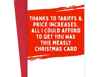 2026 Tariffs Political Christmas Card Political Christmas Cards Funny Christmas Card for Liberals Feminist Holiday Card for Friends
