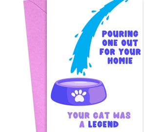 Funny Cat Sympathy Card Bereavement Card Pet Sympathy Card Cat Loss Card Cat Memorial Gifts Cat Remembrance Gift Pet Loss Gift for Cat Owner