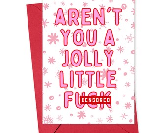 Inappropriate Christmas Cards Funny Christmas Cards for Her Rude Holiday Cards for Women Sassy Pink Christmas Card Coquette Christmas Snarky