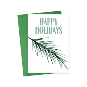 Happy Holidays Card Cute Holiday Card - Seasons Greetings Card Cute Christmas Card - Nature Holiday Card Minimalist Printable Christmas Card