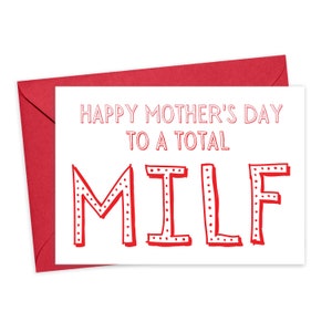 Mothers Day Gift from Husband MILF Card Mothers Day Gift for Wife Mother's Day - Funny Mothers Day Card for Wife Mothers Day Gift for Friend