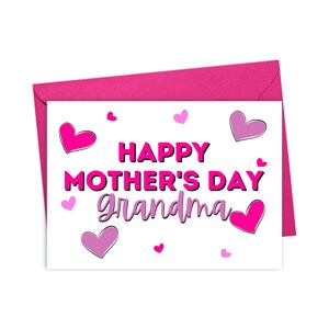 Grandma Mothers Day Card for Grandma - Happy Mothers Day Card for Grandmother - Printable Mothers Day Card for Granny Cute Gift for Grandma
