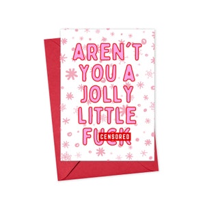 CHRISTMAS CLEARANCE Inappropriate Christmas Cards Funny Christmas Cards Rude Christmas Cards Funny Holiday Cards Sassy Christmas Card Pink