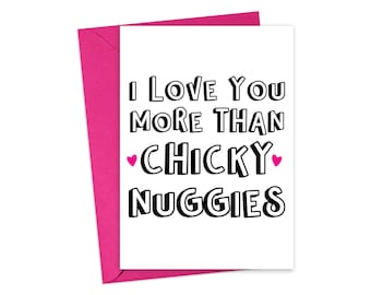 Funny Anniversary Card for Husband One Year Anniversary Gifts for Boyfriend Cute Gifts for Boyfriend - Wife Anniversary Chicken Nuggets Card