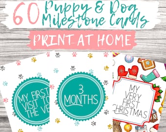 Puppy Milestone Cards - Dog Milestone Cards - Pet Milestone Cards - New Puppy Gift - Puppy Accessories - Pet Owner Milestone Cards Printable