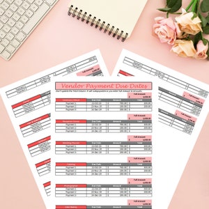 Wedding Budget Spreadsheet - Wedding Budget Template - Printable Wedding Spreadsheet - Wedding Budget Excel - Wedding Budget Tracker Planner image 3