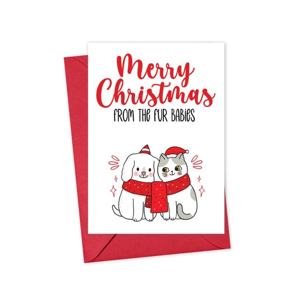 Pet Christmas Card Pet Xmas Cards Fur Babies Christmas Card from the Dog Christmas Card from Pets - Dog Christmas Card from Cat Mom Dog Mom