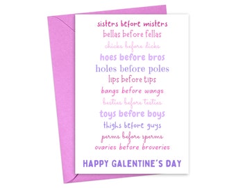 Funny Galentines Day Card - Funny Galentine Card Funny Galentines Day Gifts for Best Friend Valentines Cards for Friends Inappropriate Gifts