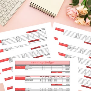 Wedding Budget Spreadsheet - Wedding Budget Template - Printable Wedding Spreadsheet - Wedding Budget Excel - Wedding Budget Tracker Planner image 4