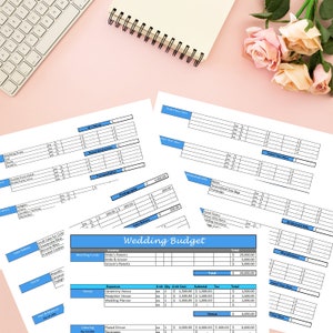 Wedding Budget Spreadsheet - Wedding Budget Template - Printable Wedding Spreadsheet - Wedding Budget Excel - Wedding Budget Tracker Planner image 3