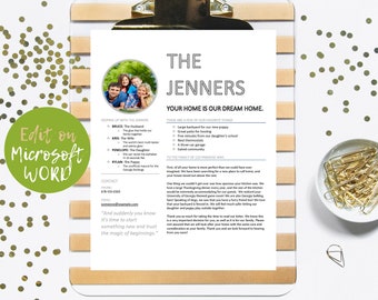 Home Offer Letter Template Home Buyer Letter Editable Home Offer Letter House Offer Letter Template Letter to Seller Home Cover Letter Cute