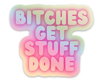 Funny Stickers Work Pink Holographic Sticker Feminist Sticker WaterBottle Stickers for Women Trending Sticker Smash the Patriarchy Laptop