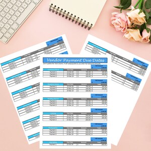 Wedding Budget Spreadsheet - Wedding Budget Template - Printable Wedding Spreadsheet - Wedding Budget Excel - Wedding Budget Tracker Planner image 2