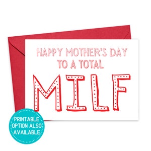 Mothers Day Gift from Husband MILF Card Mothers Day Gift for Wife Mother's Day Funny Mothers Day Card for Wife Mothers Day Gift for Friend image 1