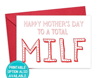 Mothers Day Gift from Husband MILF Card Mothers Day Gift for Wife Mother's Day - Funny Mothers Day Card for Wife Mothers Day Gift for Friend