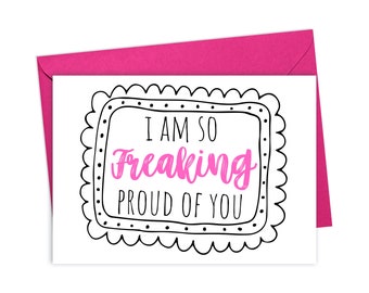 Proud of You Card for Women New Job Gift Funny Congratulations Gift for Her Well Done Card Funny Graduation Card Funny Congratulations Card