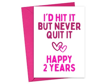 2 Year Anniversary Card for Him 2 Year Anniversary Gift for Boyfriend Funny Two Year Anniversary Gift for Girlfriend 2nd Wedding Anniversary