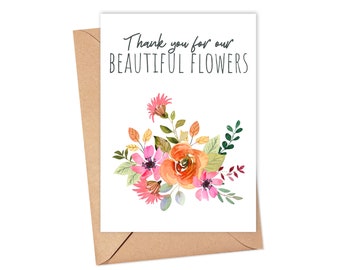 Florist Thank You Cards - Thank You Card for Florist - Wedding Vendor Thank You Cards - Thank You Wedding Flowers - Wedding Vendor Tip Cards