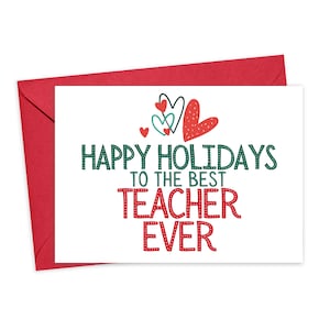 Teacher Holiday Card - Teacher Christmas Card for Teacher Christmas Card Teacher - Christmas Teacher Card Printable Teacher Christmas Gifts