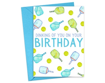 Pickleball Birthday Card Pickleball Gifts for Men Pickleball Gifts for Women Pickleball Cards Funny Birthday Card Pickle Ball Gifts for Him