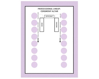 Wedding Processional Template - Wedding Lineup Template Wedding Processional Order Ceremony Lineup Wedding Party Lineup Wedding Planner