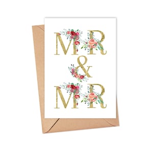 Gay Wedding Card Mr and Mr Card Gay Wedding Gift Gay Men Wedding Card Gay Engagement Card Gay Marriage for Two Men Gay Couple Two Grooms