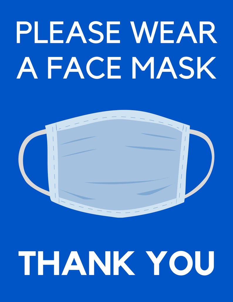 Printable Please Wear a Face Mask Sign 6 Feet Please Etsy
