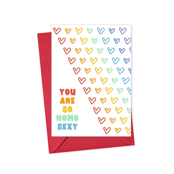 Gay Anniversary Cards for Him Lesbian Anniversary Card for Girlfriend Valentines Day Gifts for Gay Husband LGBTQ Queer WLW Gay Pride Gifts