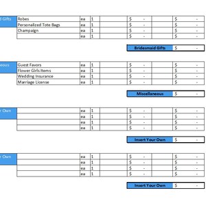 Wedding Budget Spreadsheet - Wedding Budget Template - Printable Wedding Spreadsheet - Wedding Budget Excel - Wedding Budget Tracker Planner image 7