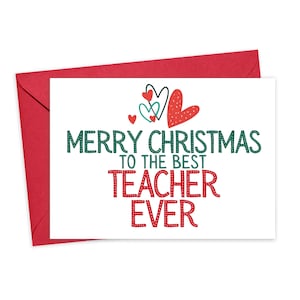 Teacher Christmas Card for Teacher - Christmas Teacher Card - Teacher Christmas Gifts for Her - Holiday Gifts for Teachers