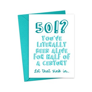 50th Birthday Gift for Women Funny 50th Birthday Happy 50th Birthday Card for Her Funny 50th Birthday Card for Him - 50th Milestone Gifts